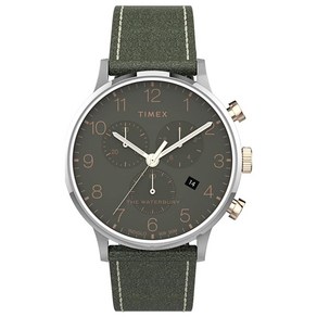 Timex 남성용 워터버리 클래식 크로노 40mm 시계 실버톤 TWH6Z18109J