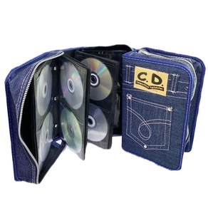 대용량 데님 cd dvd케이스 블루레이 공cd보관함 미디어정리함, 데님 케이스, 1개