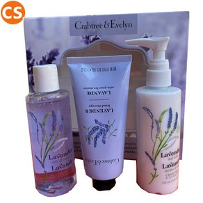 크랩트리앤에블린 라벤더 바디로션 샤워젤 핸드크림 대용랑 3종 선물 세트 Cabtee & Evelyn LAVENDER Body Cae 3pc Gift Set, 1개