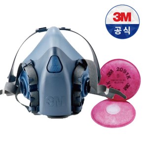 3M 방독면 정품 인증 작업별 구성, 1 3M 7503 반면형 방독마스크 L, 1 분진 미세먼지 독성미세입자용 필터구성, 1개