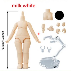 오비츠11 바디 YMY OB11 Bjd GSC 헤드 Obitsu 11 112BJD 인형 구형 조인트 장난감 손 액세서리, 3.Milky white, 1개