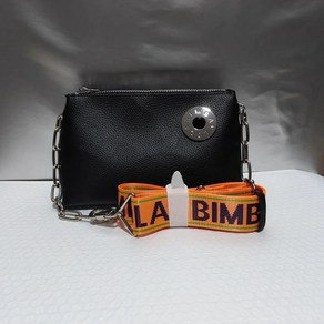 bimba y lola SS23 남녀 공용 납작한 가죽 통근백 캐주얼 숄더백 크로스백5 배색