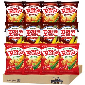 꼬깔콘 3종 12개입 세트 67g(고소한맛4 군옥수수맛4 매콤달콤한맛4), 1세트, 67g