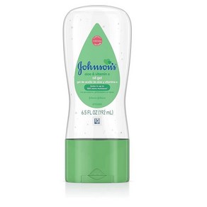 Johnson's Baby 알로에 베라 및 비타민 E가 함유된 오일 젤 저자극성 베이비 스킨 케어 190ml6.5온스 564535, 1개, 192ml