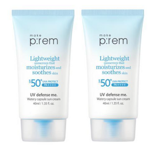 듀얼수분 진정케어 이지워셔블 유브이 디펜스 미 워터리캡슐 선크림, 40ml, 2개