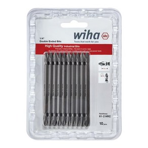 Wiha 이하 양용비트세트 10pcs 7441 PH2X110 아연도금 충격 흡수 자석 십자 빗트 날, 1세트