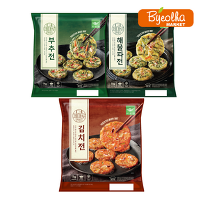 사옹원 더 제대로 만든 1kg 3종 김치전+부추전+해물파전, 3kg, 1세트