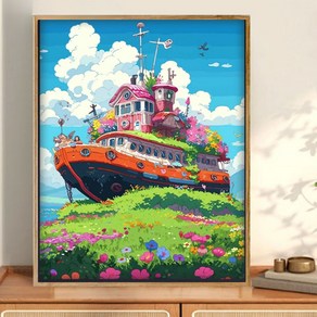 코코말랑 유화그리기세트 DIY 명화그리기세트 지브리 40x50, 크루즈캐슬, 1개