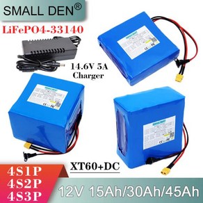 33140 Lifepo4 배터리 팩 액세스 제어 사운드 UPS 캠핑 장난감 + 5A Cha 12V 15Ah 30Ah 400W 모터 14.6V E, 06 12V30A(XT60-T plug)