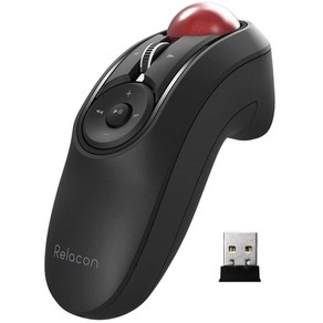 ELECOM Relacon Handheld Trackball Mouse Thumb Control 2.4GHz Wireless Ergonomic Design 10-Button