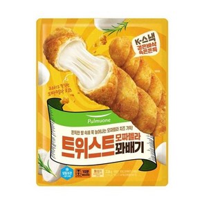 야식 간식 풀무원 겉은 바삭 속은 쫀득 트위스트 꽈배기 모짜 렐라 치즈, 1개, 336g