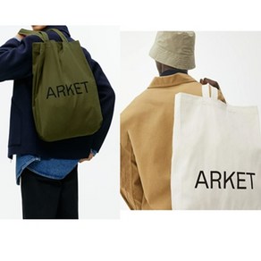 ARKET 아르켓 에코백 숄더백 (KHAKI / IVORY)