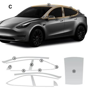 TPU 스크래치 방지 자동차 범퍼 페인트 보호 필름 투명 브라 PPF 키트 테슬라 모델 Y 2020 2021 2022 2023 2024 액세서리, [03] Roof Model Y 20-24, 1개