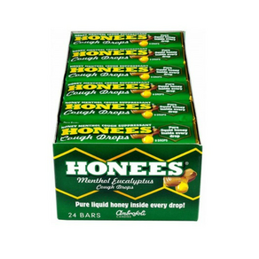 Honees 허니스 커프 드롭 허니 멘솔 기침 캔디 24개입 Honey Menthol Cough Dops, 24mg, 1개