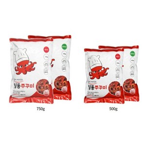 [딩동쭈꾸미] 맛있게 매운 양념 쭈꾸미볶음 간편조리 캠핑, 1개, 500g, 매운맛1개+덜매운맛1개