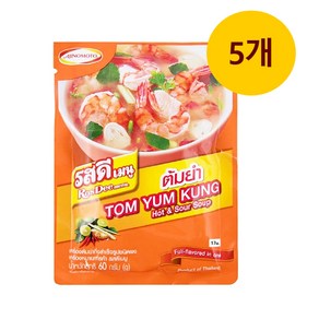 태국 로띠 똠양꿍 파우더 60g x 5개 똠양꿍재료 태국조미료 Tom Yum Kung Powde 60g