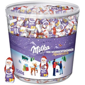 Milka 밀카 미니 산타클로스 밀크초콜릿 1540g 크리스마스 초콜릿 대형팩 175개 3종믹스, 1.54kg, 1개