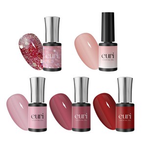 [EURI GEL] 유리 젤네일 가을 네일 5종 세트: 컬러젤3종+시럽1종+글리터1종, 5개, 5g, 5번세트