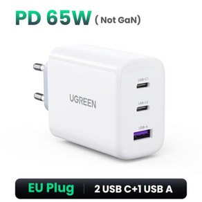 UGREEN 65W GaN 충전기 빠른 충전 4.0 3.0 유형 C PD USB 충전기 아이폰 12 13 프로 최대 빠른 충전기 노트북 PD 충전기, 1개, 7.PD 65W Not GaN