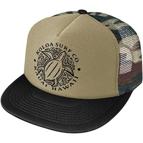 Koloa Suf 하와이 Tutle Honu Poly Foam Mesh Snapback 하이톤 트럭 운전자 모자, 블랙 색상에 블랙 색상, 단일 크기, 1개