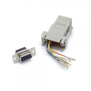 티테크 RJ45 8P8C(F) to DB9(F) 조합 커넥터/T-PASS-DB9F/콘솔단자 연결 패시브 2열 9핀(암) 타입/RJ45(암) 커넥터를 DSUB 9핀(암) 으로 변경하, 1개