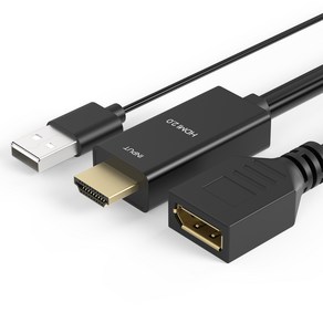 4K 60Hz HDMI2.0 to DisplayPot 1.2 변환 컨버터 NEXTLINK-HDP03 HDMI입력 DP출력 USB전원, 1개