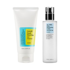 코스알엑스 산뜻 수분 진정 2종 세트 – 약산성 굿모닝 젤 클렌저 150ml + 오일프리 울트라 모이스처라이징 로션 100ml, 1개