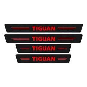 폭스바겐용 탄소 섬유 자동차 문턱 스티커 문짝 페달 스트립 VW Tiguan 리어 트렁크 실 범퍼 스크래치 방지 가드 데칼, 없음, 2) 4Pcs