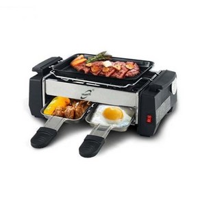 치즈 라끌렛 라끌레트 그릴 퐁듀 멜팅기 RACLETTE 가정용 전기 들러붙지 않는 가족 바베큐 라클렛 신제품, 1) black, 1개