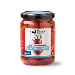 Cosi Come 홀 레드 토마토 Whole Red Datteino Tomatoes In Seawate 350 G, 350g, 2개