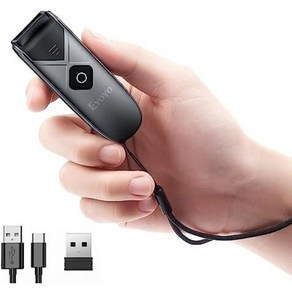 Eyoyo 블루투스 2D 및 1D 바코드 스캐너 2.4G 무선/블루투스/USB 유선 연결을 갖춘 휴대용 무선 미니 바코드 리, 1개, 은