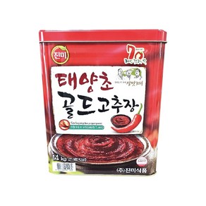 진미 태양초 골드 고추장 14kg / 캔 / 업소용, 1개