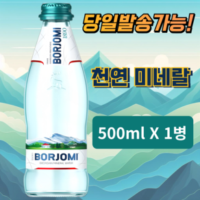 보르조미 천연 미네랄 100% 탄산수 Bozomi Cabonated Wate Geogia 유리병, 1개, 500ml