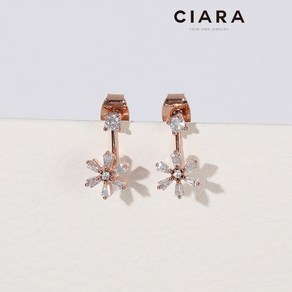 CIARA 14K Jenne 데이지플라워 드랍 귀걸이(GoldPlated)