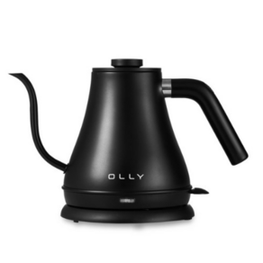 OLLY 모던 커피 드립 포트 블랙, 전기포트 + 거치대 + 설명서, 0.8L, 1개