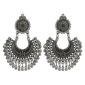 민족 스타일 Jhumka Indian Bollywood Dangle Eaings Metal Tassel Dop Eaings Fashion Jewely 선물