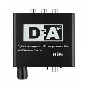 192KHz 디지털 광 동축 Toslink-아날로그 RCA 3.5mm 오디오 Hifi 변환기(Spdif 포함), [01] Black, 검은색