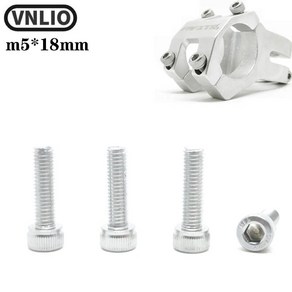 Vnlio4PCs 자전거 핸들 스탠드 나사 M5 MTB 도로 자전거 산악 자전거 핸들 볼트 스테인리스 스틸 나사 액세서리, 1)4pcs, 4개