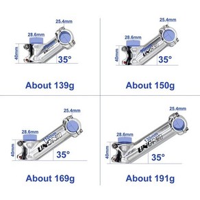 숏스템 UNO 자전거 핸들 바 스템 M 로드 실버 25.4 액세서리 35 도 75mm 90mm 110mm 130mm, [05] M bake, 1개