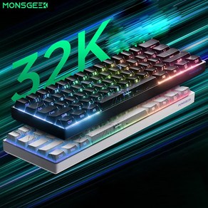 [ XC샵 ] MONSGEEK FUN60 마그네틱축 게이밍 기계식 키보드 FUN60 PRO/MAX/Ulta 시리즈 유선8k 61키배열 RGB 4000mah, 현광마그네틱축, RGB화이트-측각, FUN60 Ulta-무선3모드8K