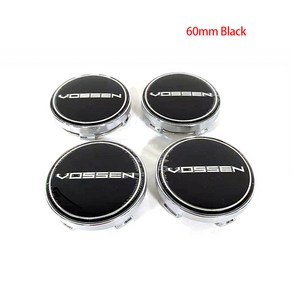 자동차 휠 센터 허브 캡 블랙 실버 보센 자동차 배지 로고 스타일링 액세서리 56mm 60mm 65mm 68mm 세트당 4 개 호환, 4pcs 60mm Black