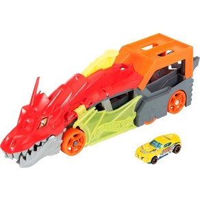 Hot Wheels 장난감 자동차 트랙 세트 시티 드래곤 런치 트랜스포터 및 1:64 스케일 자동차 최대 5대의 차량 보관, Dagon, Dagon