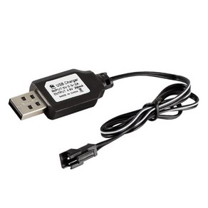 충전 케이블 배터리 USB 충전기 Ni-CD Ni-MH 배터리 팩 SM-2P 플러그 어댑터 4.8V 250MA 출력 장난감 자동차, 검은색, 1개