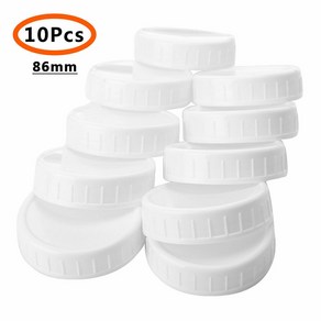 10PCS 플라스틱 스토리지 86mm 표준 정규 입 메이슨 항아리 병 뚜껑 늑골 캡