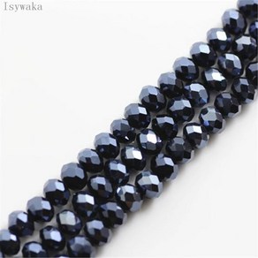 오스트리아진주 Isywaka Ran 샴페인 색상 2mm3x4mm4x6mm6x8mm 오스트리아면 유리 구슬 보석 만들기 위한 스페이서 라운드, [01] 2mm 170pcs Pe Bag, [35] 오스트리아진주 ink blue
