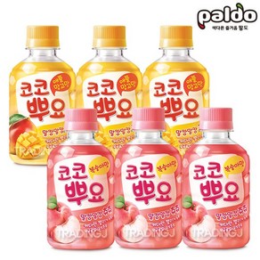 팔도 코코뿌요(복숭아 3개+애플망고 3개) 어린이 음료수, 단품, 280ml