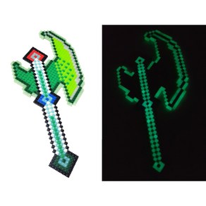 디폼블럭 야광검 야광봉 야광도끼 불의검 물의검 요술봉 8mm 초등선물 실물도안증정, 숲의도끼(야광), 1개