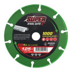 케이원 다이아몬드절단휠 5인치 금속 알미늄 타일 절단휠 (SUPERCUTS) 125MM, 1개