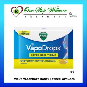 Vicks 빅스 베이포 레몬맛 사탕 목캔디 Vicks Vapo Dops 6개입, 4개, 20g