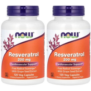 나우푸드 레스베라트롤 Resveatol 200mg 120정 2개